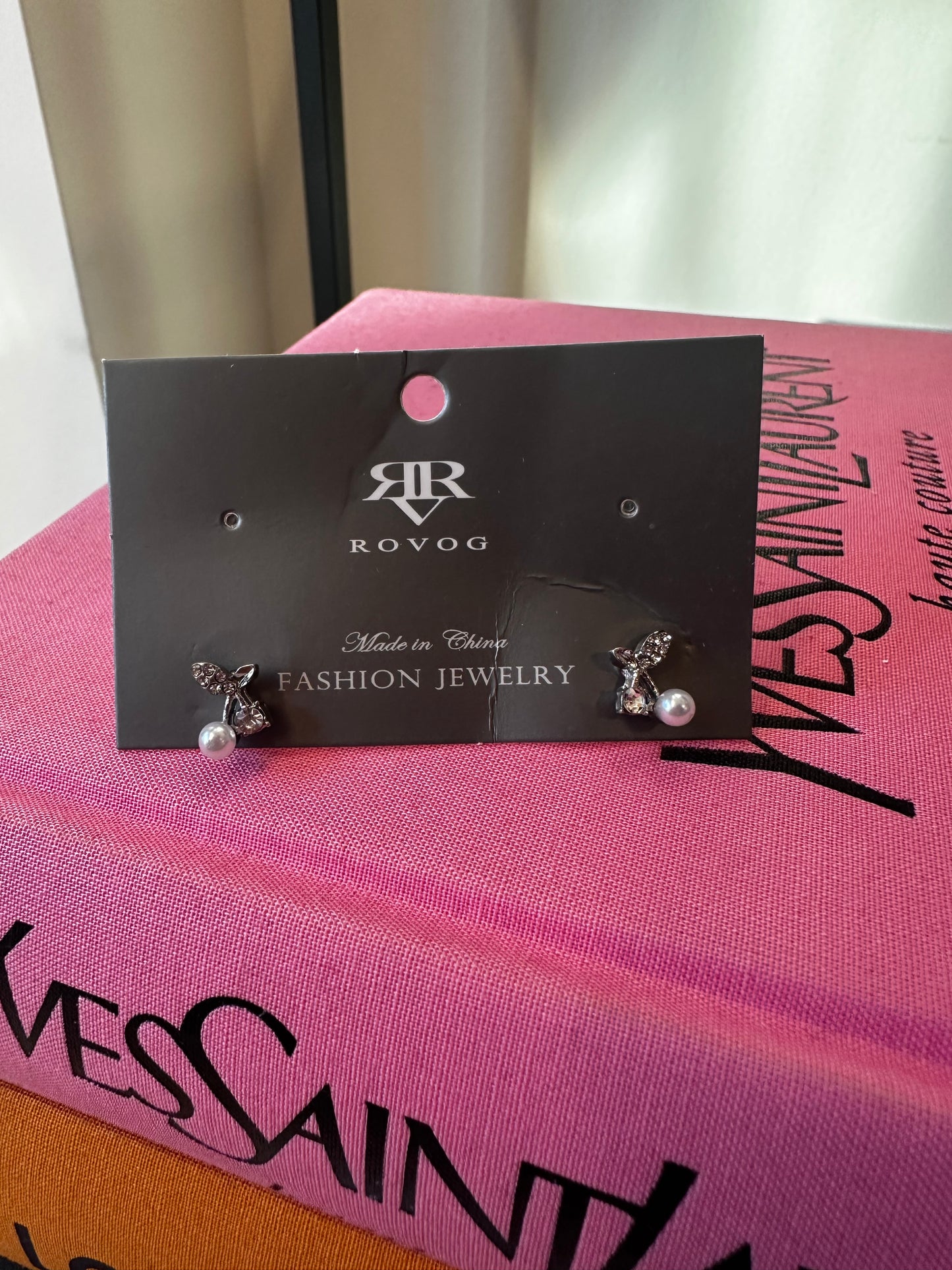 Cherry Pearl/Diamond Earrings
