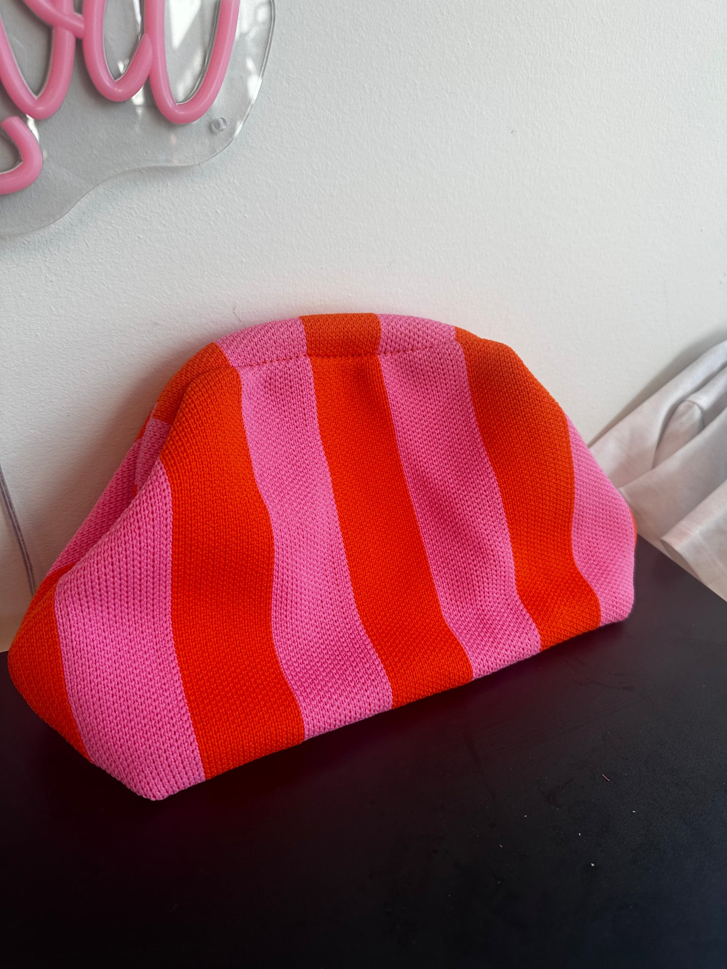 Cole Striped Clutch