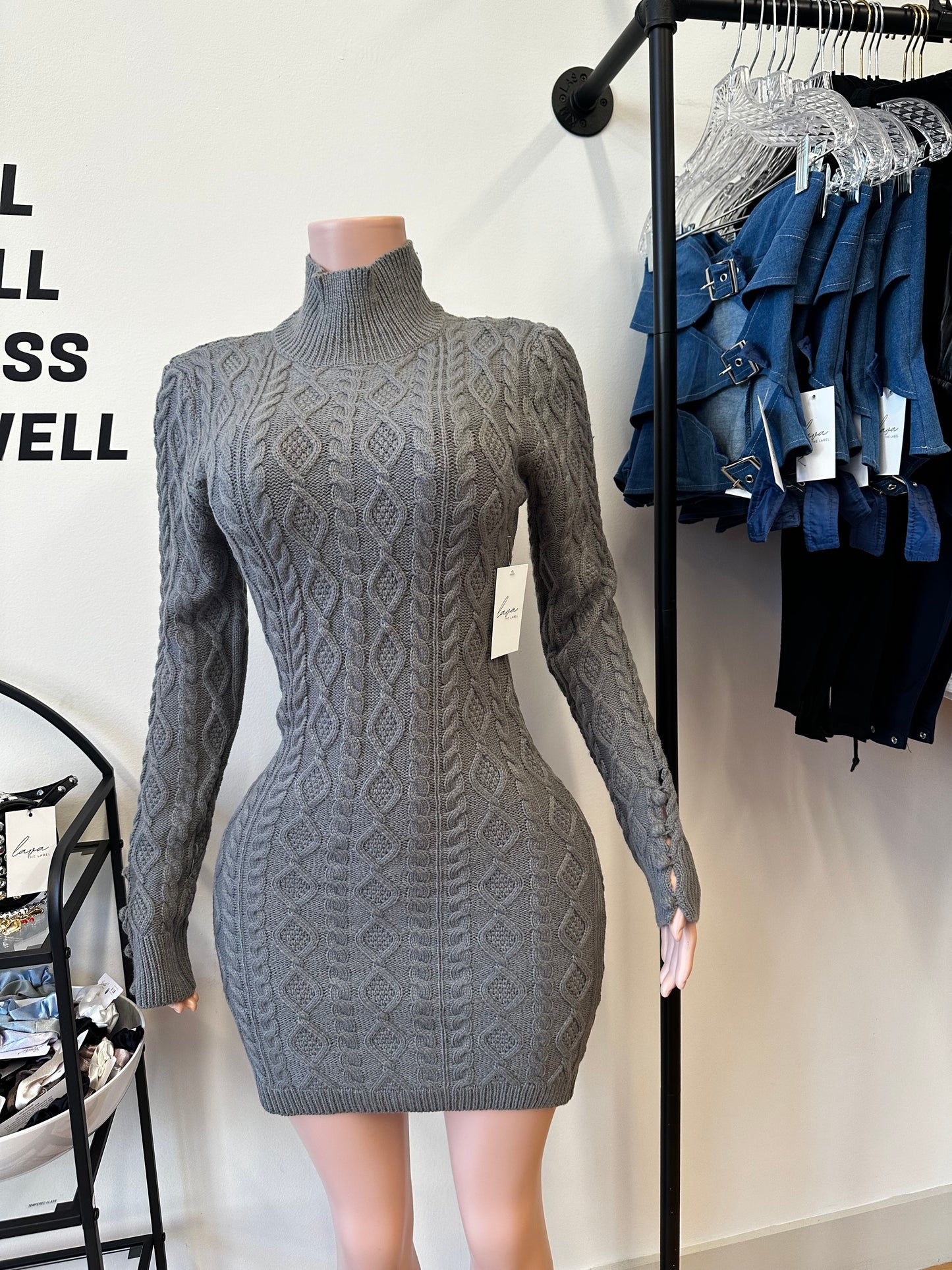 Charcoal Sweater Dress