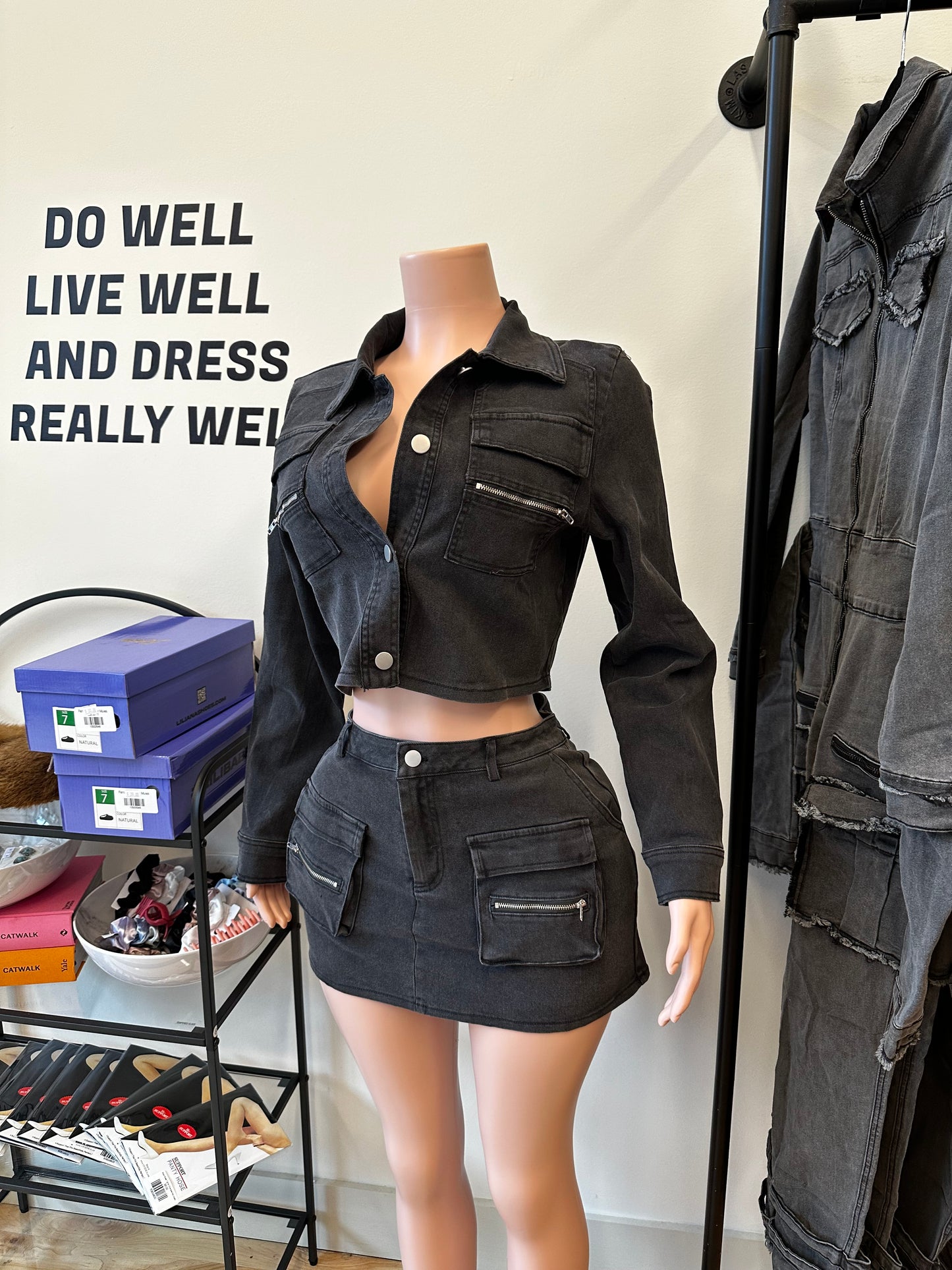 Erin Denim Skirt Set
