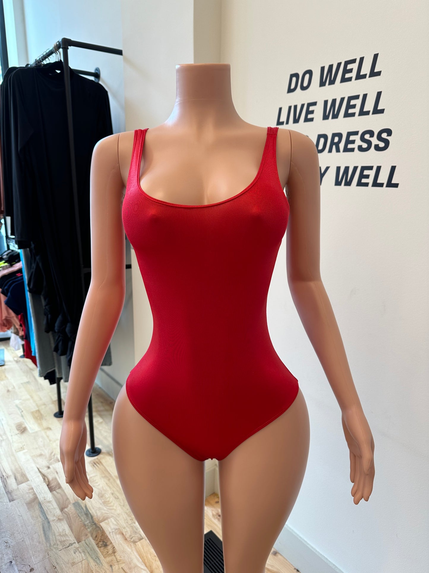 Red Metallic Bodysuit
