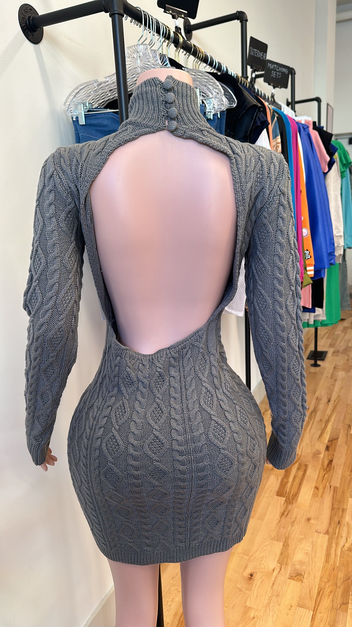 Charcoal Sweater Dress