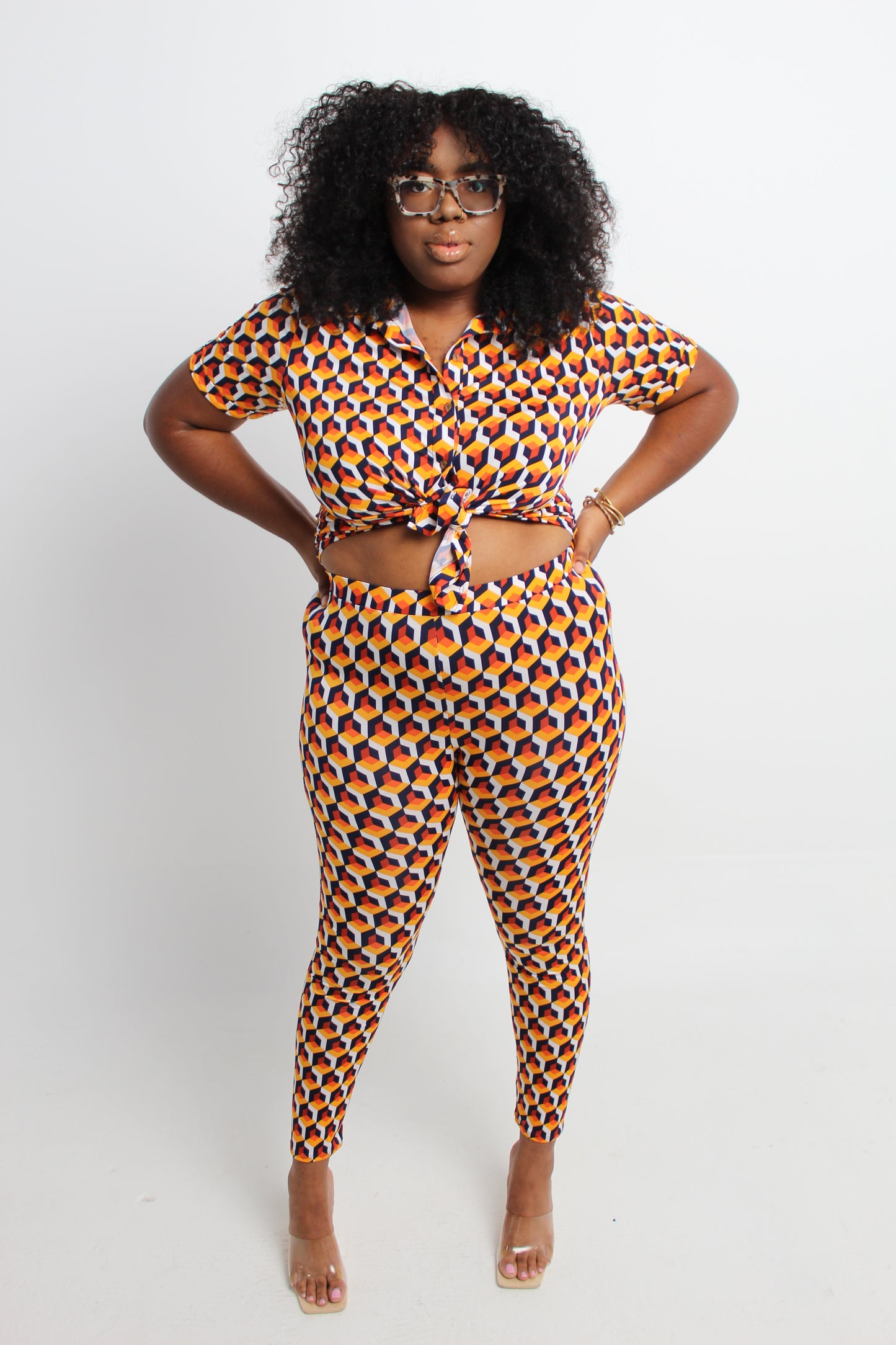 PLUS SIZE Orange Set
