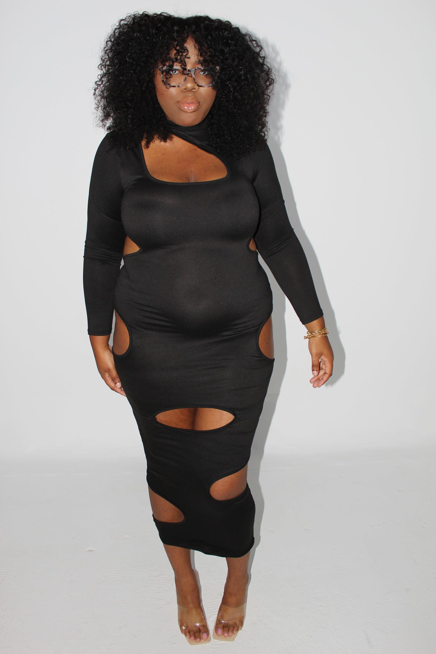PLUS SIZE Cut-out Maxi Dress