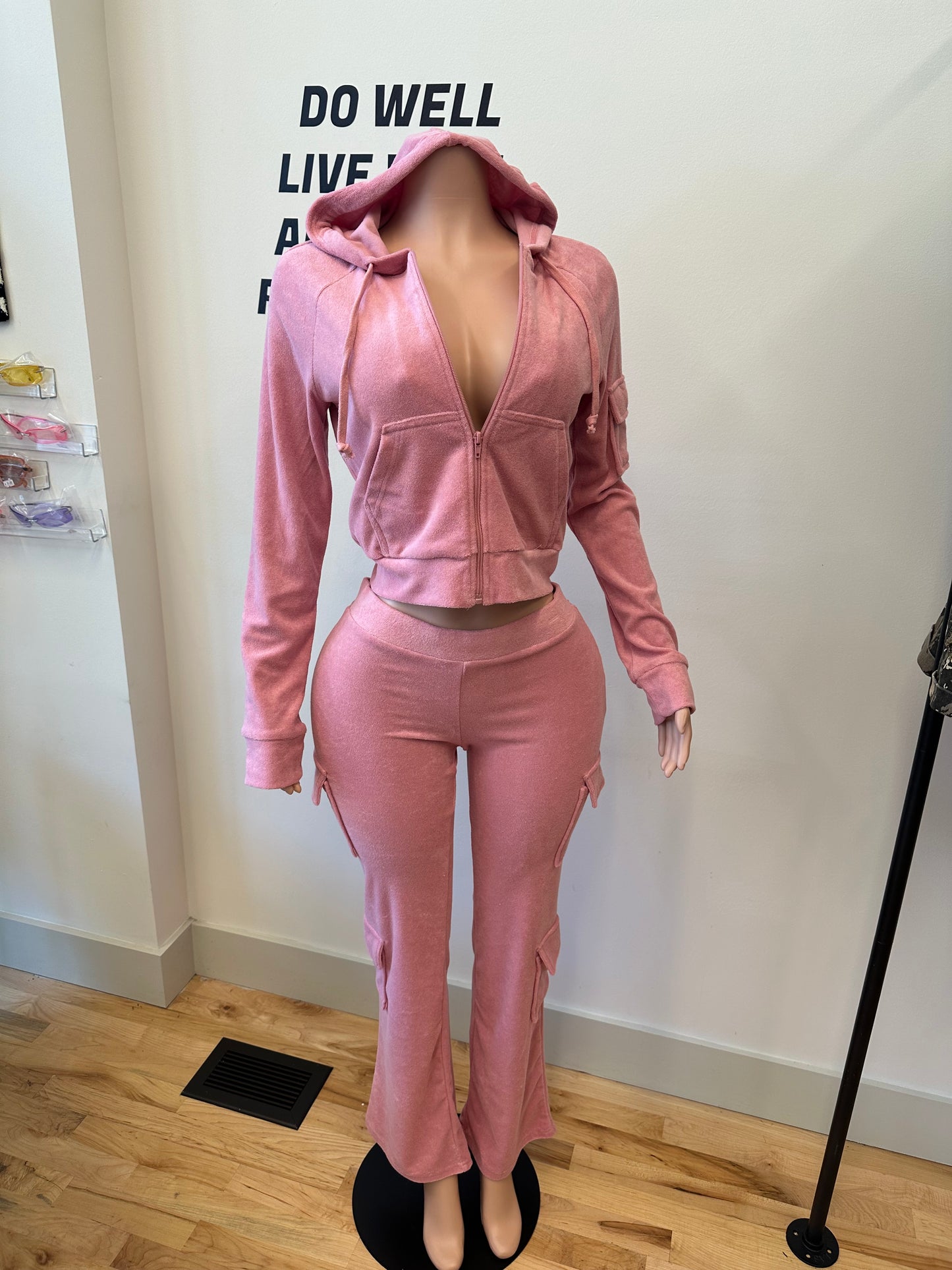 Pink Hooded Cargo Set