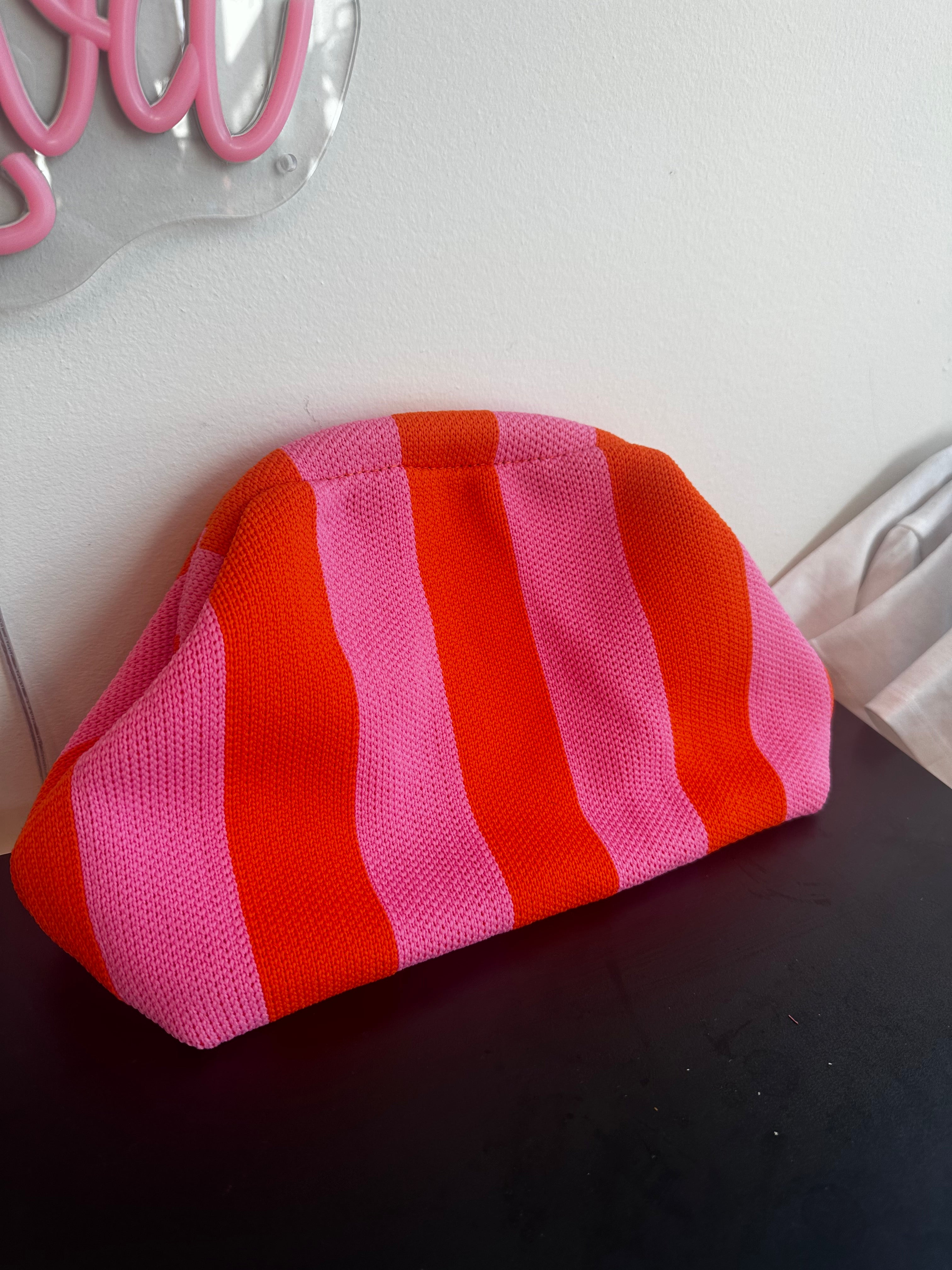 Cole Striped Clutch