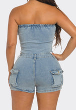 Load image into Gallery viewer, Nora Denim Romper (Blue)
